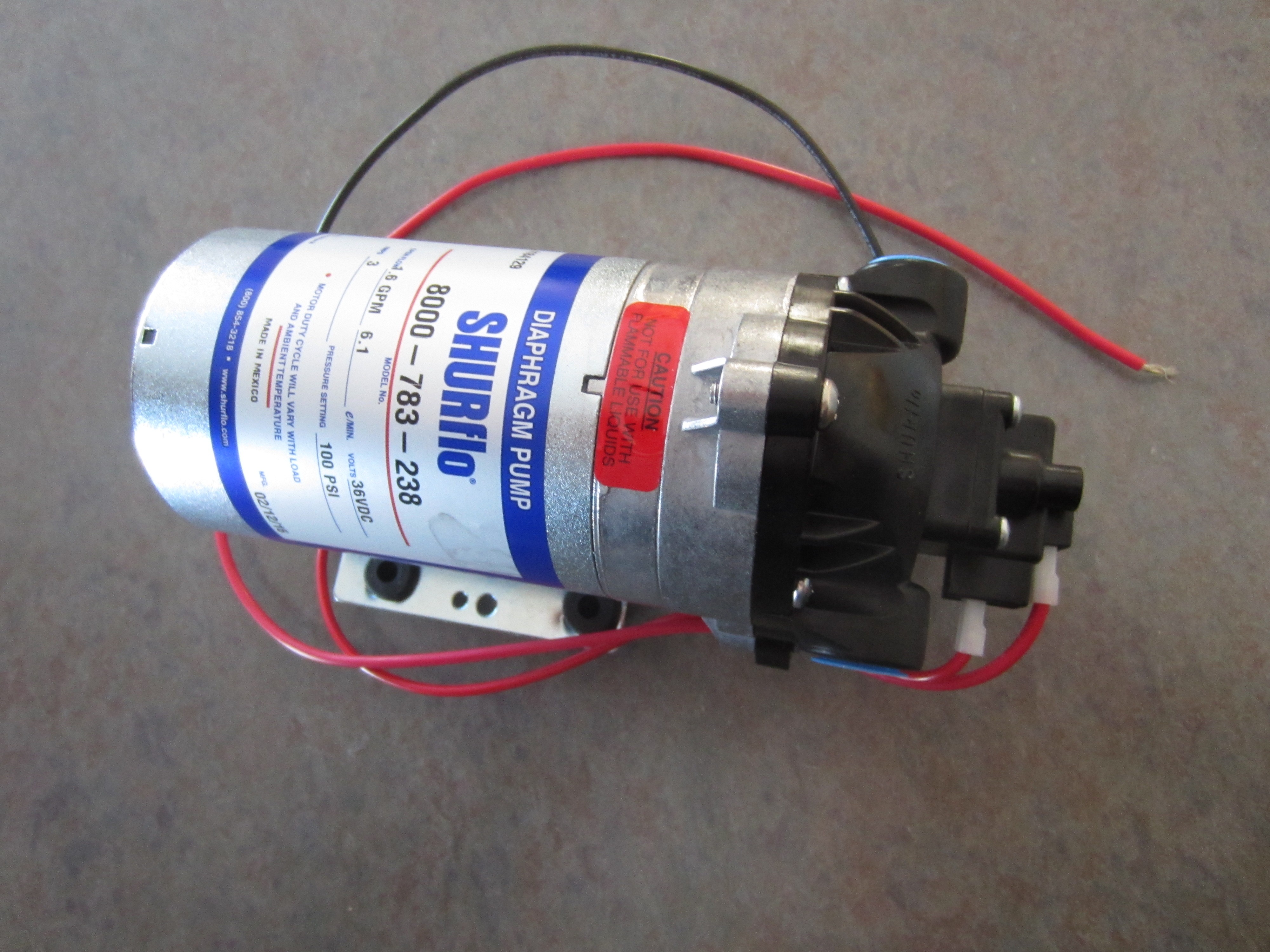 Bundle, 2 Items Shurflo 8000-533-236 Automatic-Demand 115 VAC Diaphragm Pump with 100 PSI Pressure Gauge 